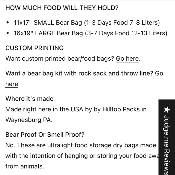 Hilltop Packs Large Dyneema Food Bag - Picture 9 of 9